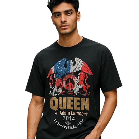 Next Level Apparel T-Shirt Queen + Adam Lambert 2014 North American Tour Size L - Picture 10 of 10